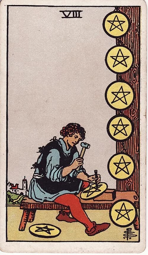 Ocho de Oros carta del tarot