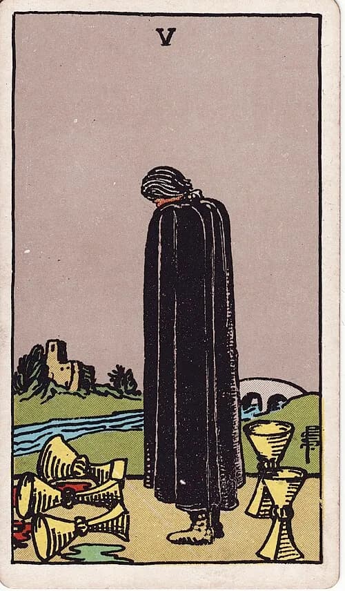Cinco de Copas carta del tarot
