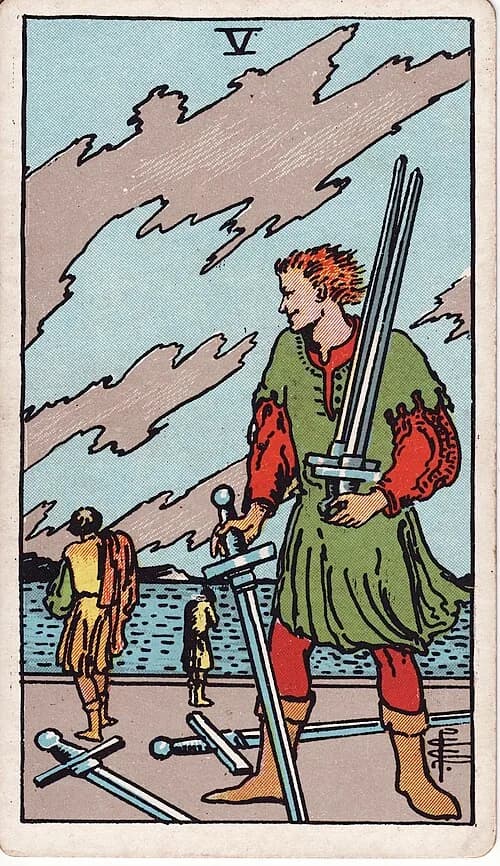 Cinco de Espadas carta del tarot