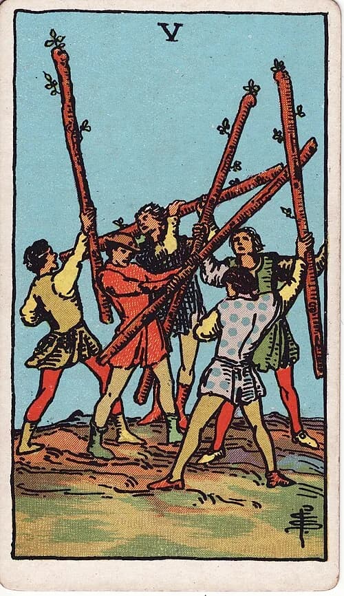 Cinci de Bâte — carte de tarot
