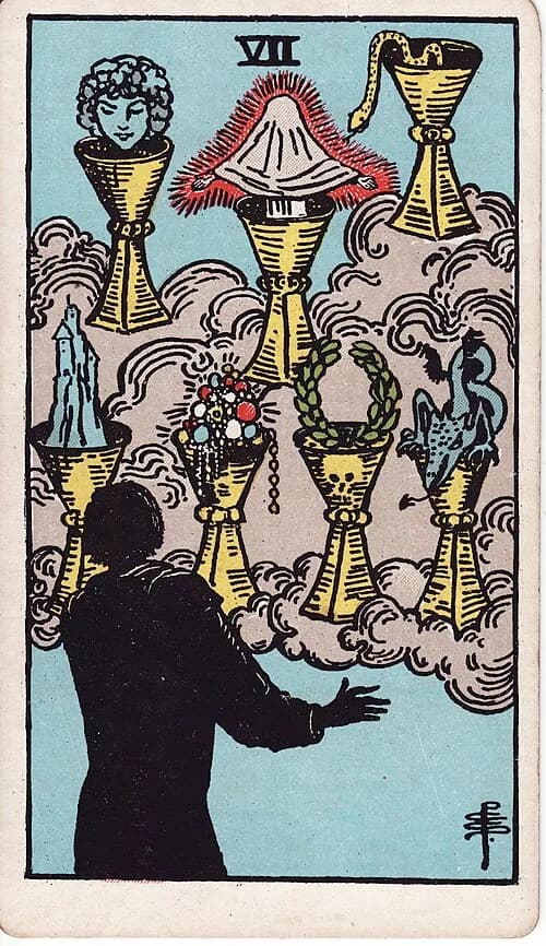 Siete de Copas carta del tarot