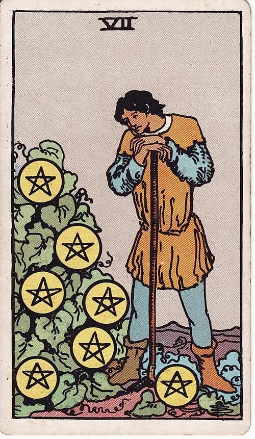 Siete de Oros carta del tarot