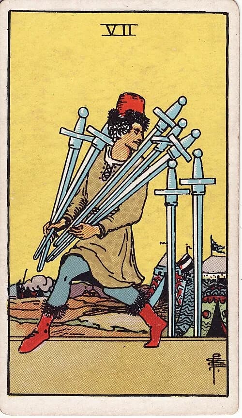Siete de Espadas carta del tarot