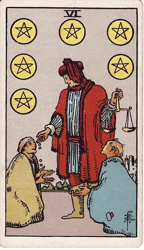 Seis de Oros carta del tarot