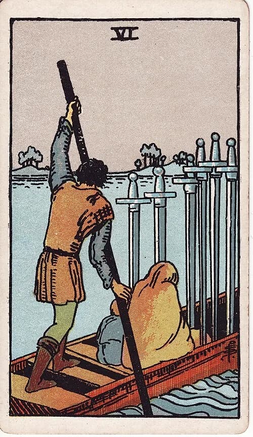 Seis de Espadas carta del tarot
