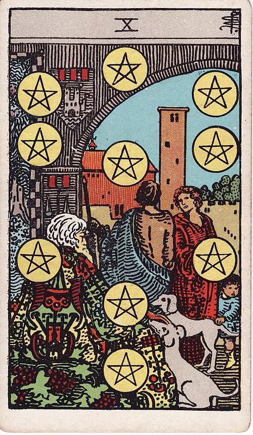 Diez de Oros carta del tarot