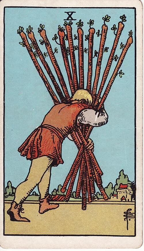 Diez de Bastos carta del tarot