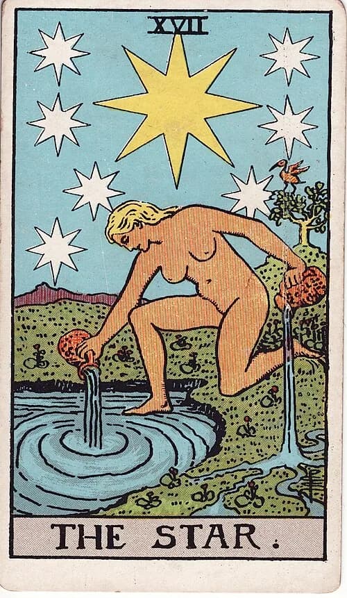 La Estrella carta del tarot (baraja Rider-Waite-Smith)