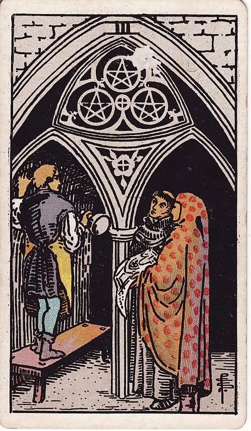 Tres de Oros carta del tarot